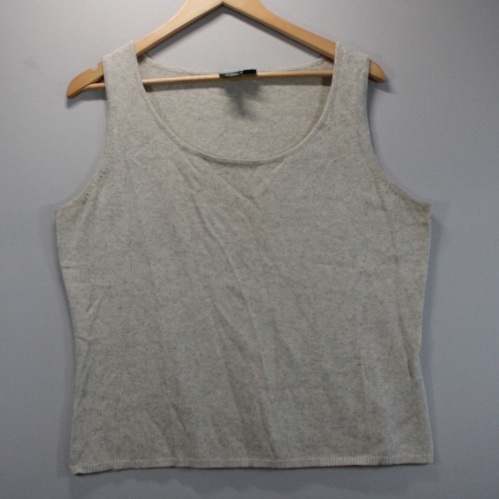 Lauren Ralph Lauren Gray Silk Cashmere Blend Sleeveless Sweater Tank Top XL